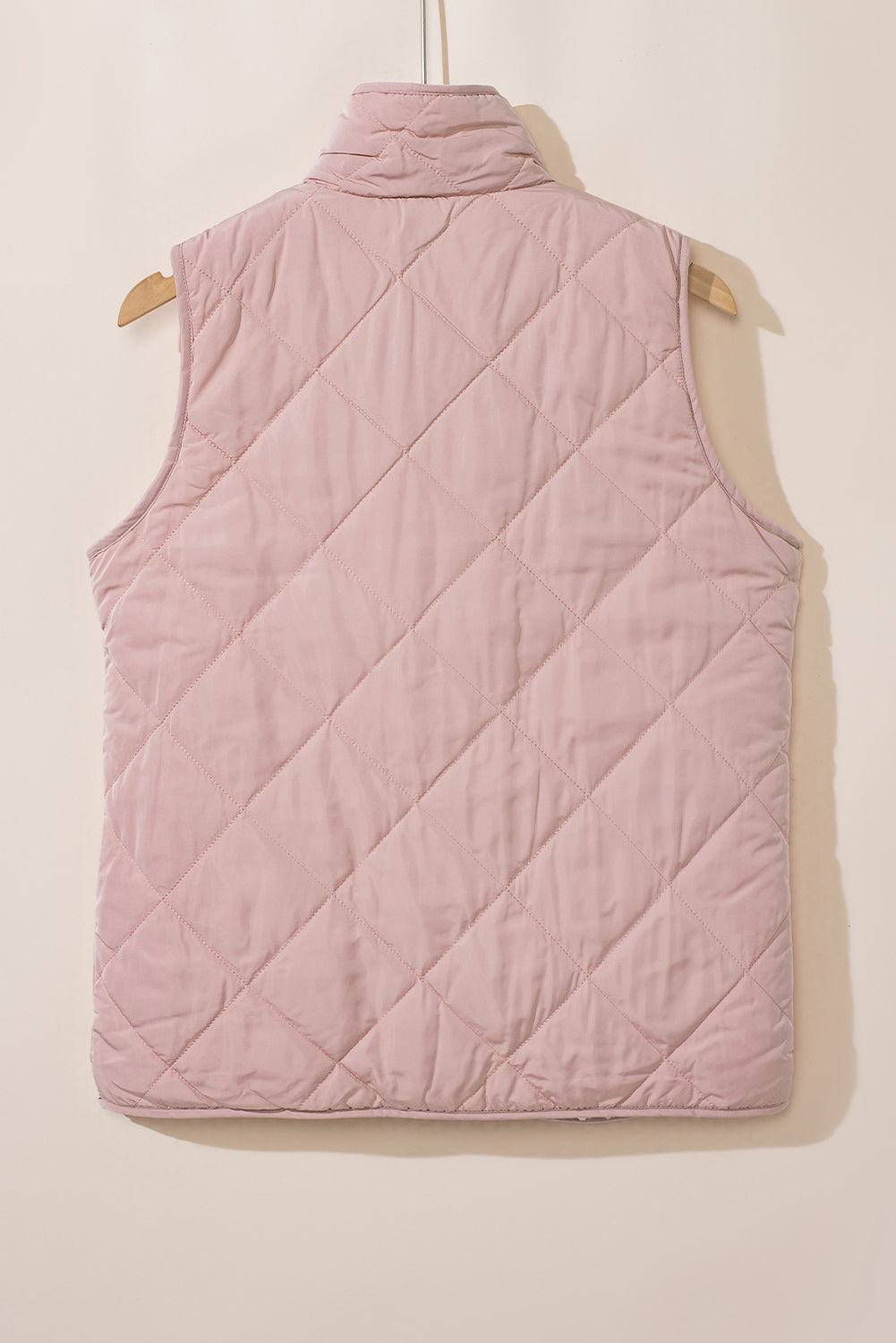 Pink Zip Up Fleece Lined Quilted Vest