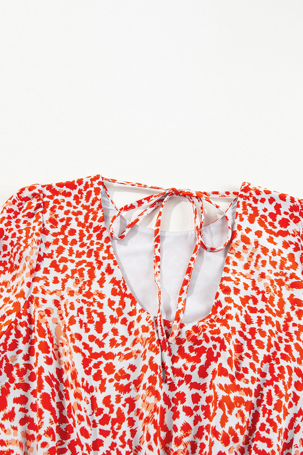 Tomato Red Leopard Print Side Slit Mini Dress