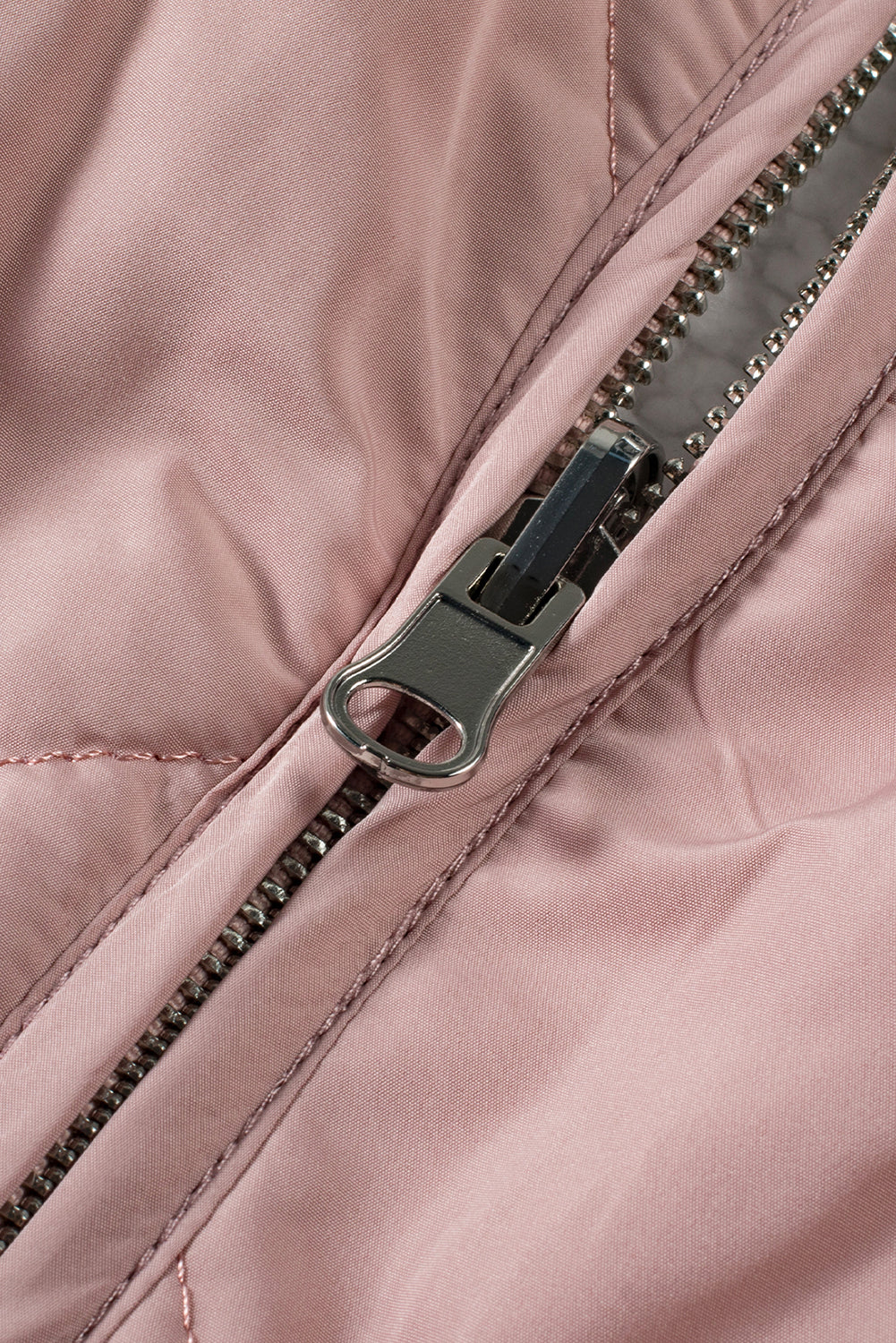 Pink Zip Up Fleece Lined Quilted Vest