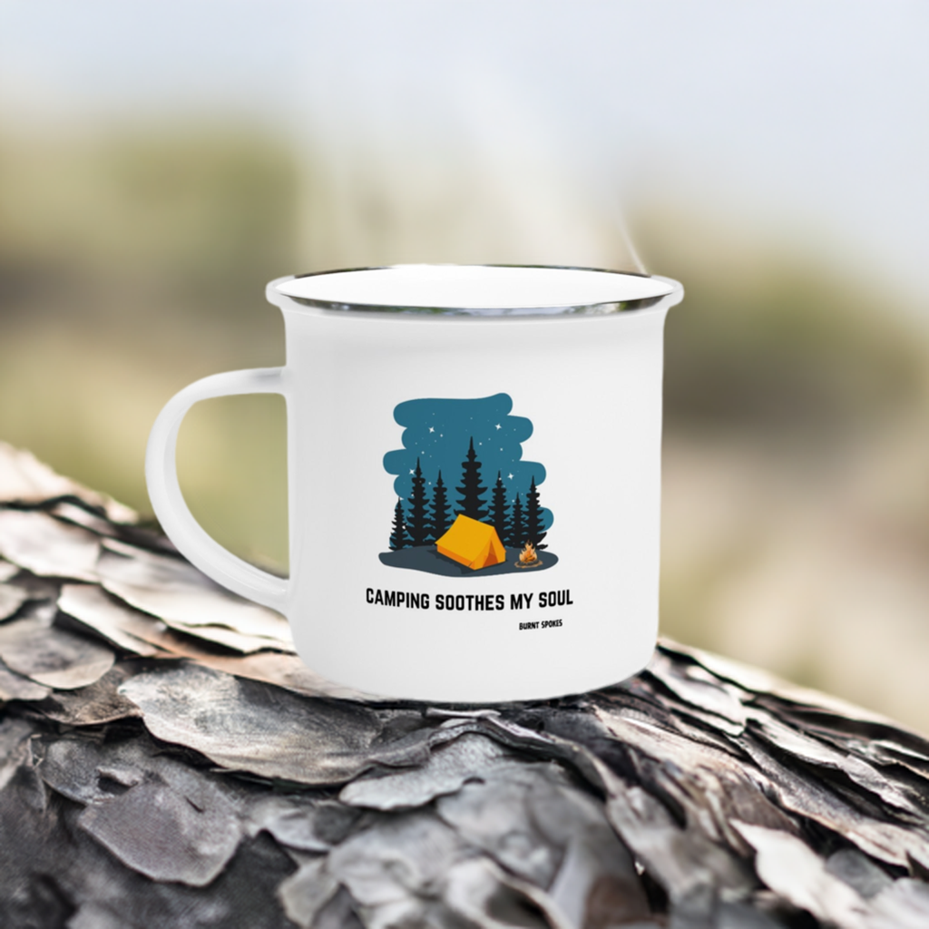 Camping Soothes My Soul Enamel Mug