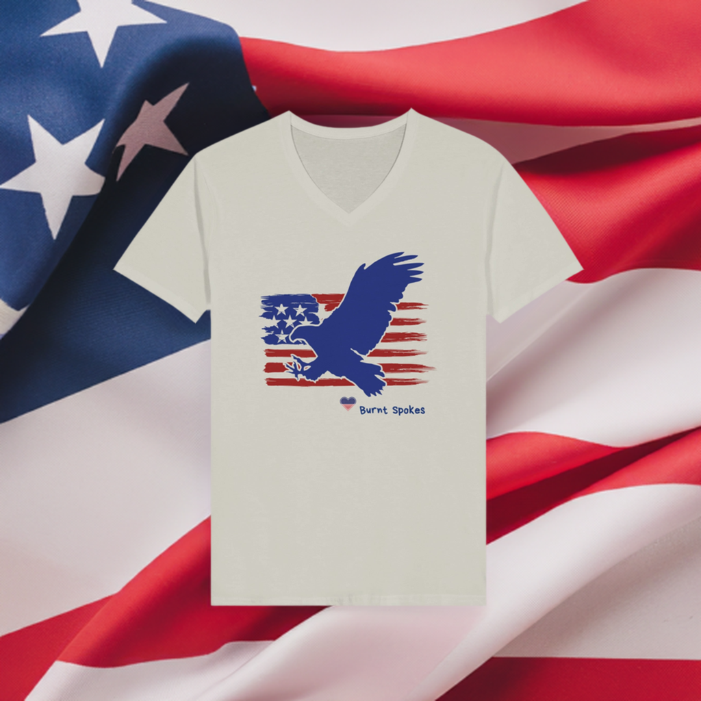 American Blue Eagle Unisex V Neck Tee