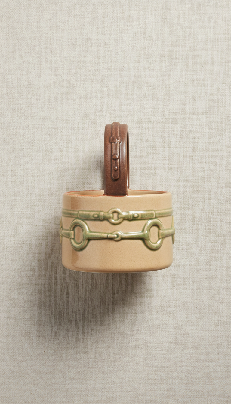 Linen Stirrup Ceramic Mug