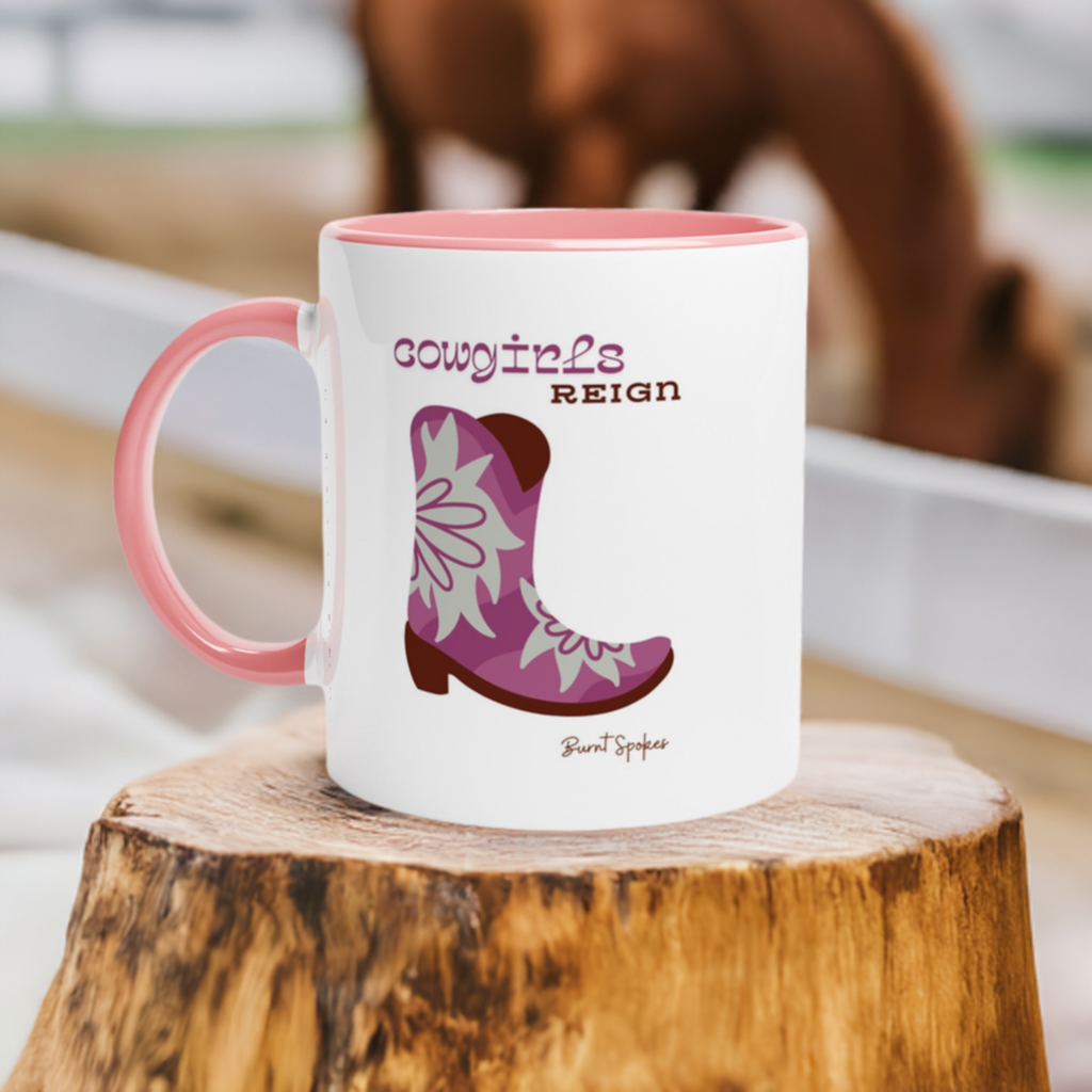 Cowgirls Reign Pink Ceramic Mug