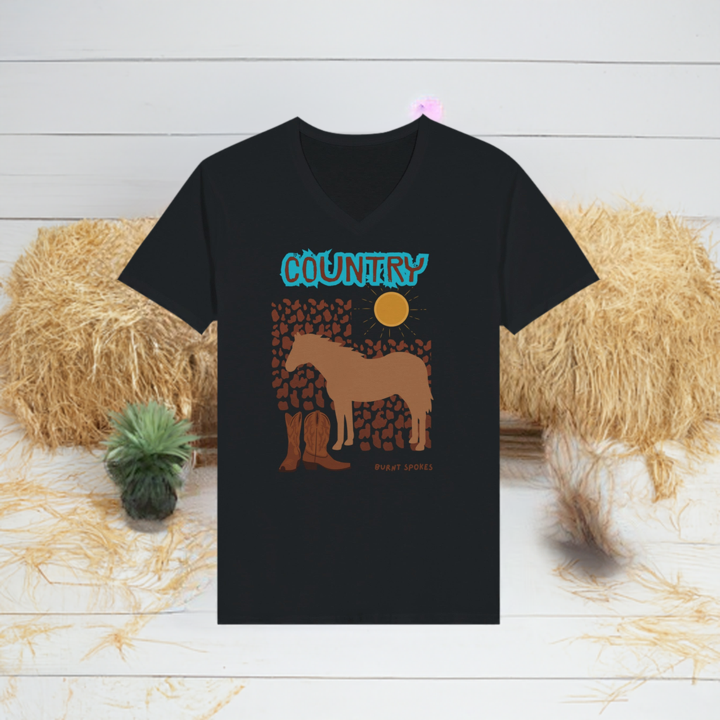 Country Unisex V-Neck Jersey Tee