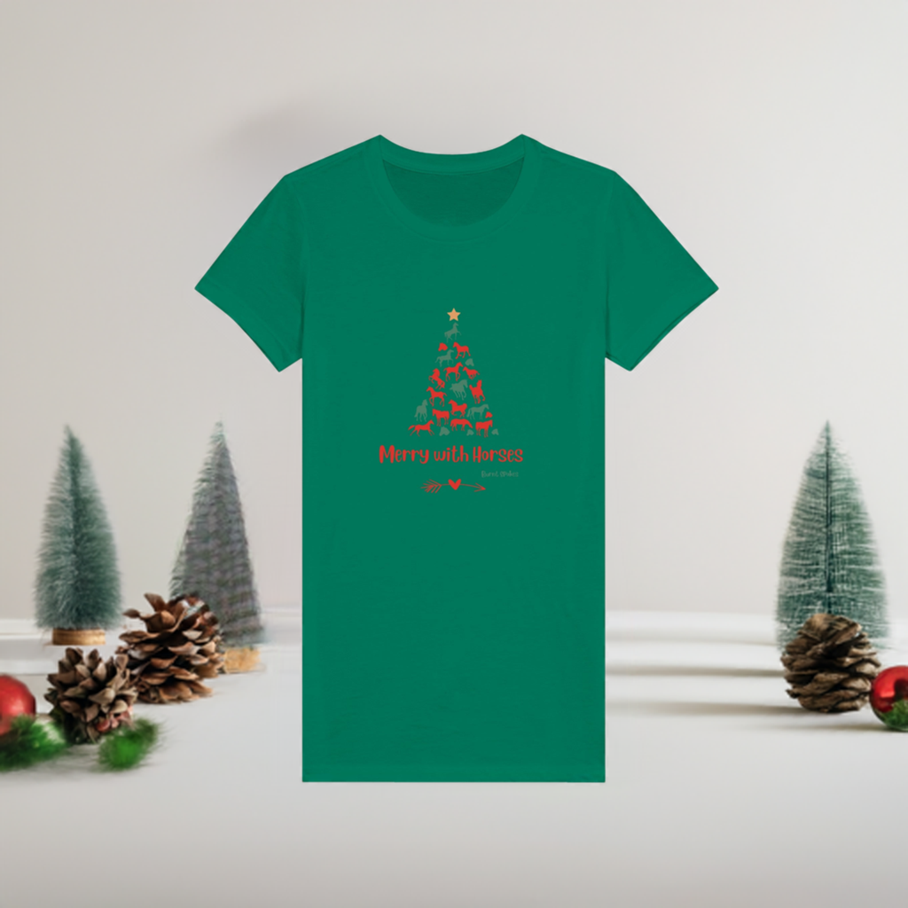 Merry with Horses Premium Crewneck Tee