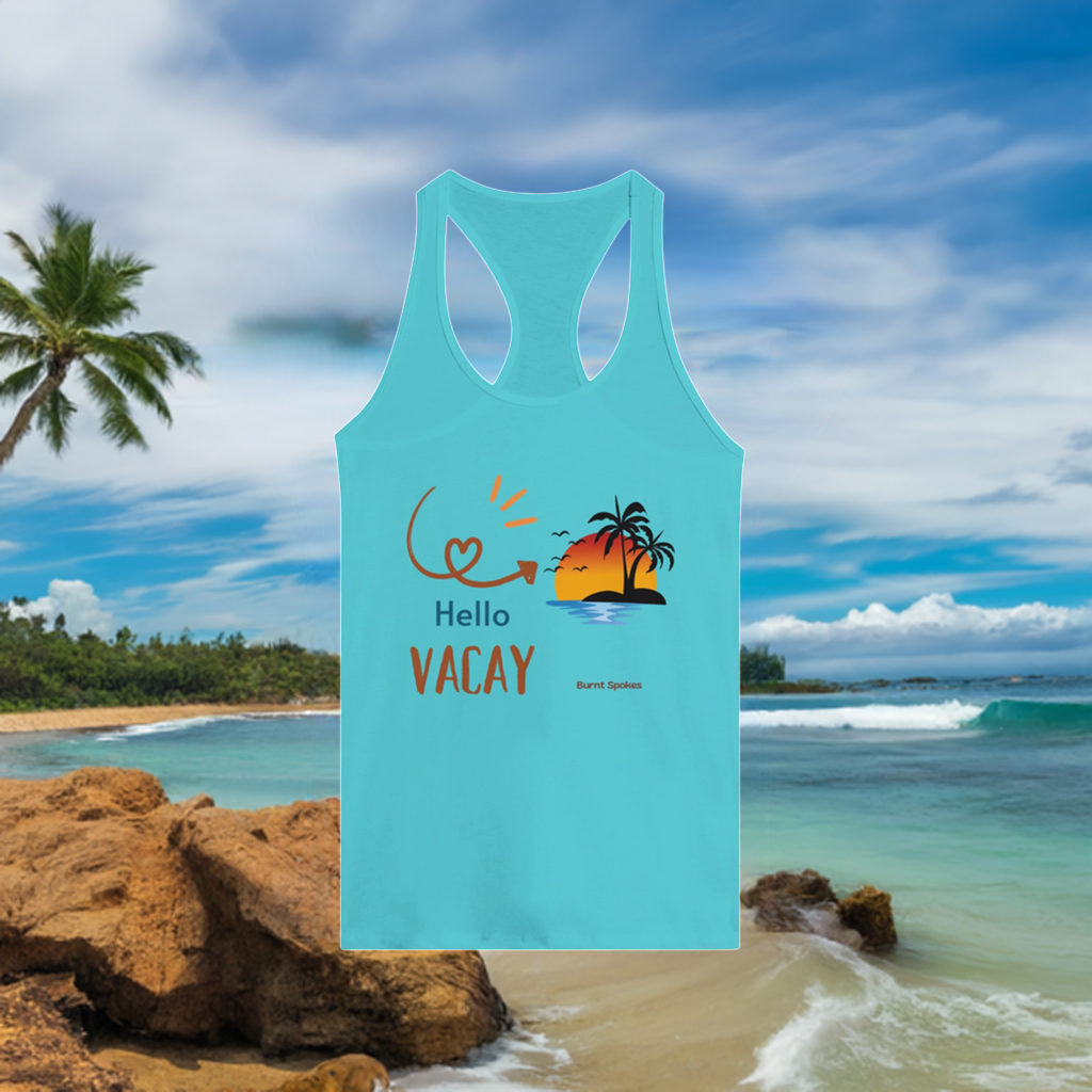Hello Vacay Racerback Cool Tank