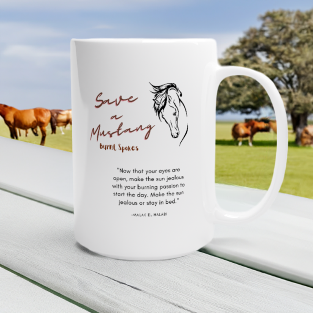Save a Mustang White Ceramic Mug