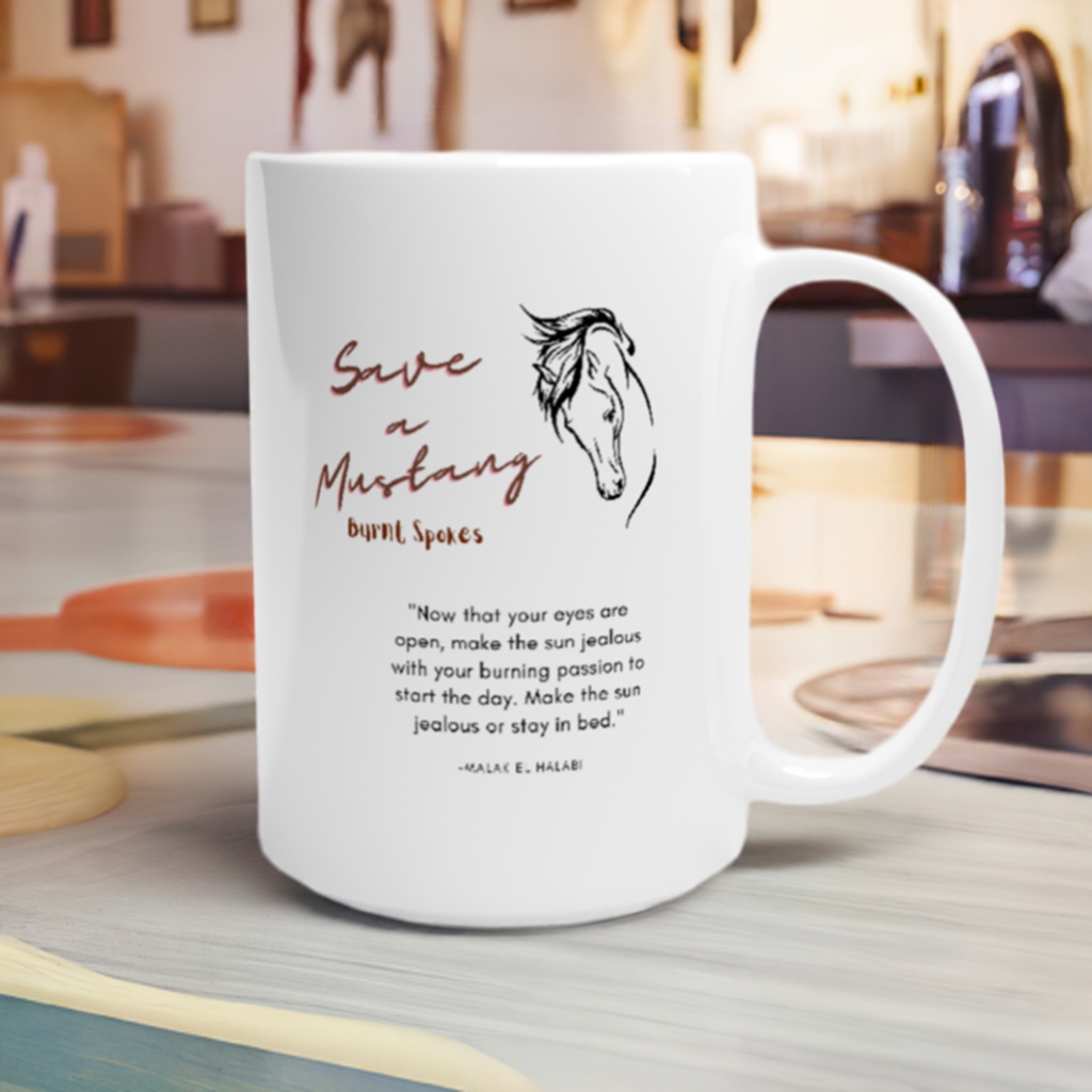 Save a Mustang White Ceramic Mug