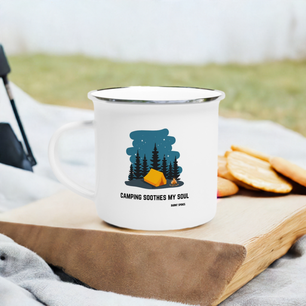 Camping Soothes My Soul Enamel Mug
