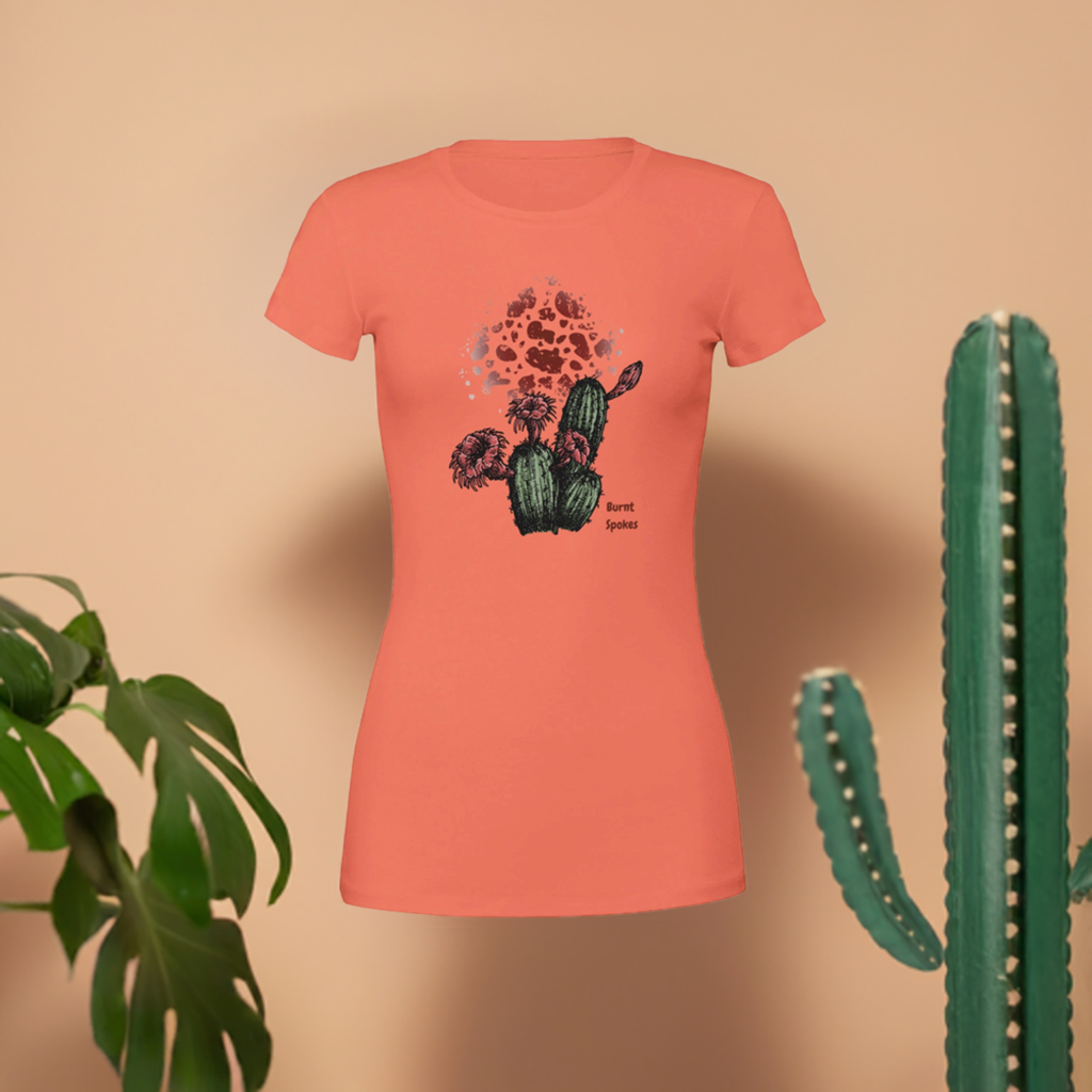 Pretty Cactus Ladies Crewneck Tee