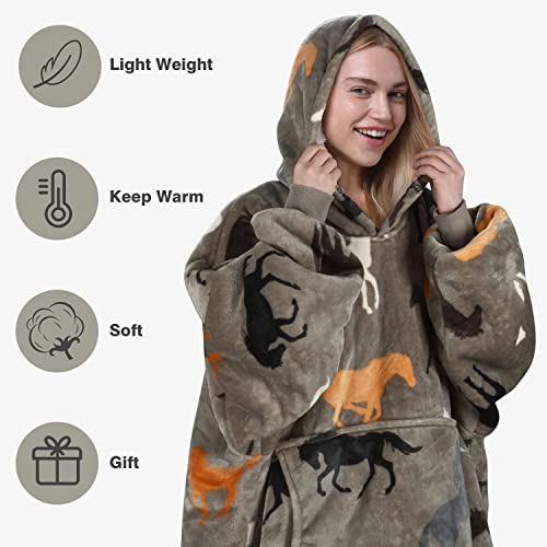 Tirrinia Oversized Wearable Blanket Hoodie Blanket Hoodie for Women a