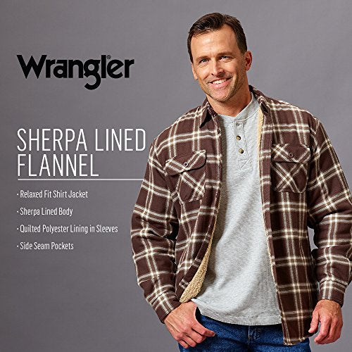 Wrangler men's quilted discount lined shirt jacket