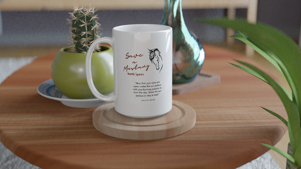 Save a Mustang White Ceramic Mug