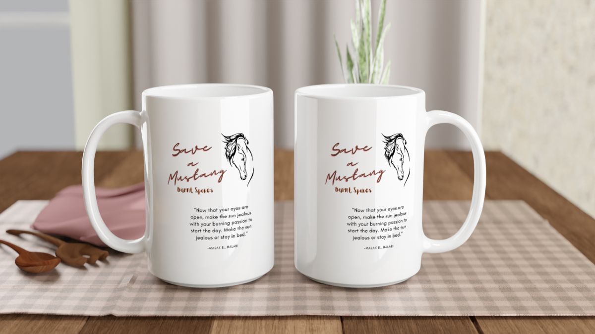 Save a Mustang White Ceramic Mug